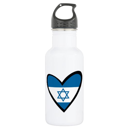 Israëlische hartvlag waterfles  (Voorkant)