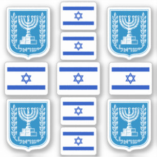 Israëlische nationale symbolen/embleem en vlag sticker