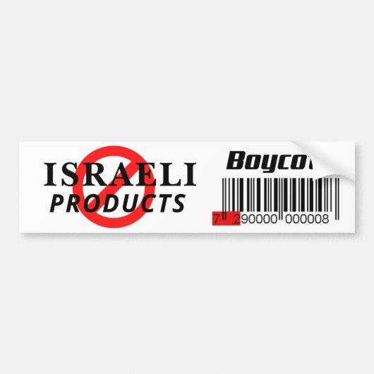 ISRAËLISCHE PRODUCTEN BOYCOTTEN BUMPERSTICKER (Voorkant)