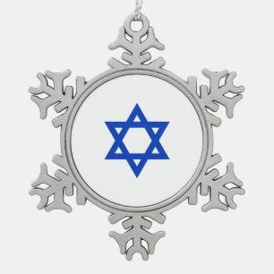 Israëlische ster van David Tin Sneeuwvlok Ornament