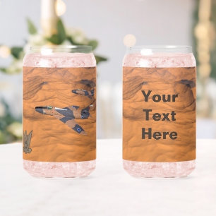 Israëlische superbendes over de woestijn blikvorm glas