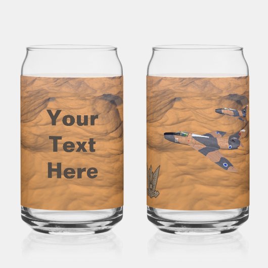 Israëlische superbendes over de woestijn blikvorm glas (Achterkant)