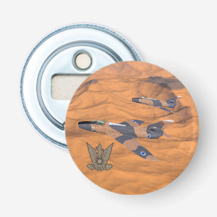 Israëlische superbendes over de woestijn button flesopener