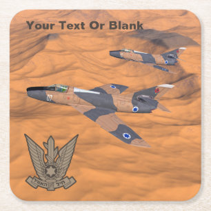 Israëlische superbendes over de woestijn vierkante kartonnen onderzetter