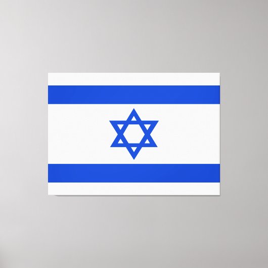 Israëlische vlag blauwe ster van David Canvas Afdruk (Voorkant)
