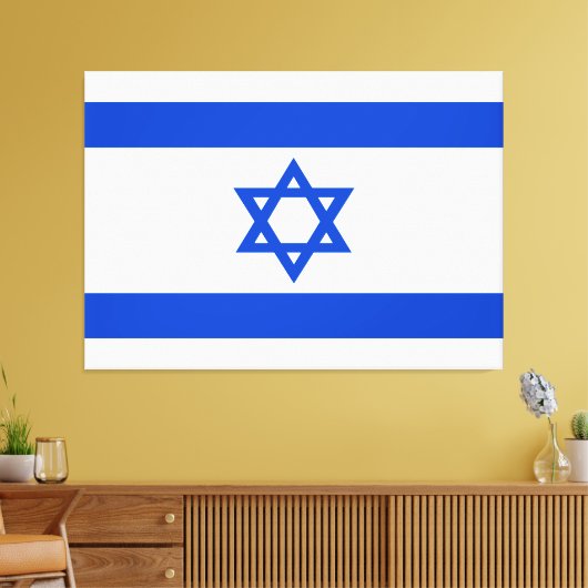 Israëlische vlag blauwe ster van David Canvas Afdruk (Insitu (Woonkamer))
