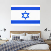 Israëlische vlag blauwe ster van David Canvas Afdruk (Insitu (Slaapkamer))