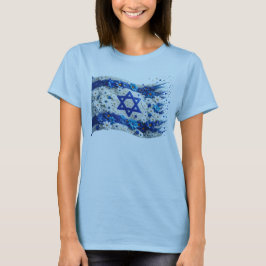 Israëlische vlag bloeit op in bloemen t-shirt