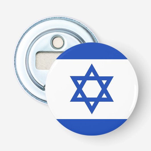 Israëlische vlag button flesopener (Voorkant)