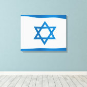 Israëlische vlag canvas afdruk (Insitu (Houten vloer))