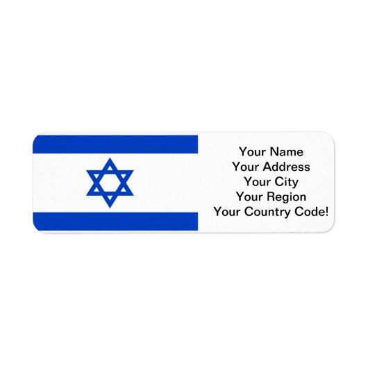 Israëlische vlag etiket (Voorkant)