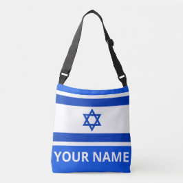 Israëlische vlag gepersonaliseerd crossbody tas