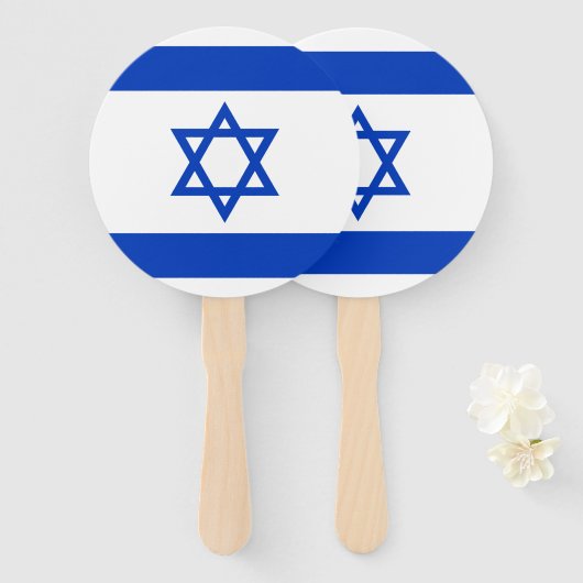 Israëlische vlag handwaaier (Voorkant en achterkant)