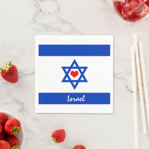 Israëlische vlag & hart - Israëlisch reizen/sportf Servet