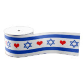 Israëlische vlag & hart, Israëlisch reizen, vakant Grosgrain Lint (Spoel)