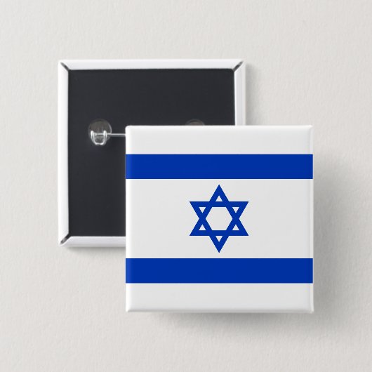 Israëlische vlag (Israël) Vierkante Button 5,1 Cm (Voorkant /achterkant)