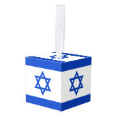 Israëlische vlag kubus ornament (Voorkant hoekig)