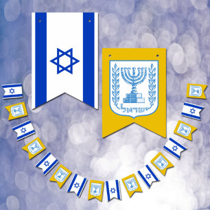Israëlische vlag, Menorah Israel banners / bruilof
