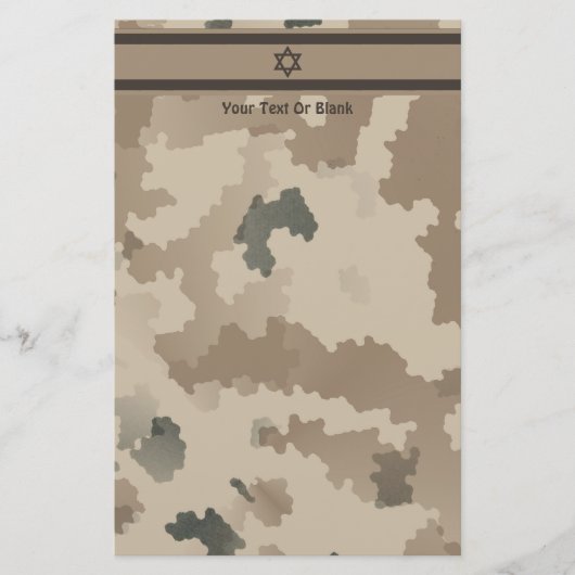 Israëlische vlag op woestijn - camo briefpapier (Voorkant)