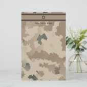 Israëlische vlag op woestijn - camo briefpapier (Staand voorkant)