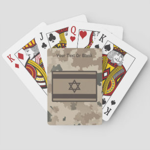Israëlische vlag op woestijn - camo pokerkaarten