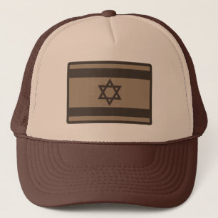 Israëlische vlag op woestijn - camo trucker pet