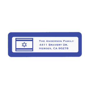 Israëlische vlag retouradresslabels etiket