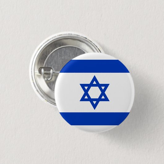 Israëlische vlag ronde button 3,2 cm (Voorkant /achterkant)