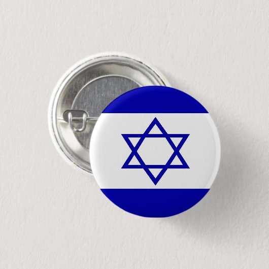 Israëlische vlag ronde button 3,2 cm (Voorkant /achterkant)