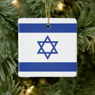 Israëlische vlag, ster van David Judaism Jewish Keramisch Ornament