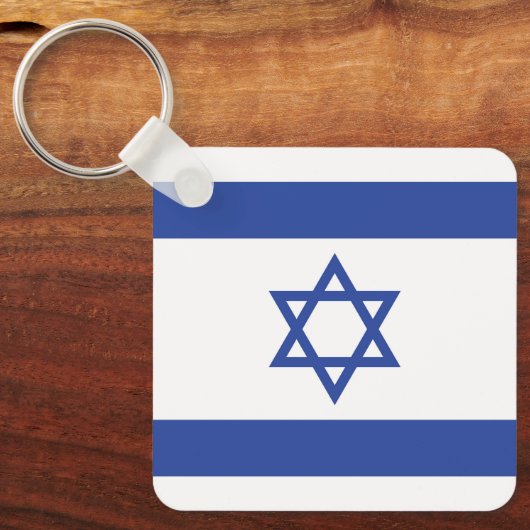 Israëlische vlag, ster van David Judaism Jewish Sleutelhanger (Voorkant)