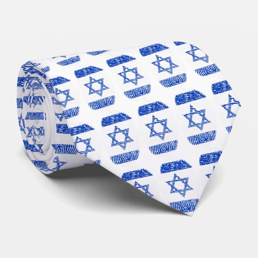 Israëlische vlag stropdas (Opgerold)
