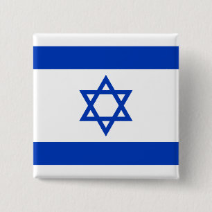 Israëlische vlag vierkante button 5,1 cm