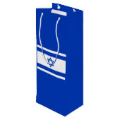 Israëlische vlag wijn cadeautas (Achterkant Gekanteld)