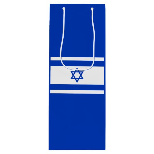 Israëlische vlag wijn cadeautas (Voorkant)