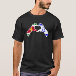 Isreal Suriname Flag Isreali Surinamese Heart T-shirt