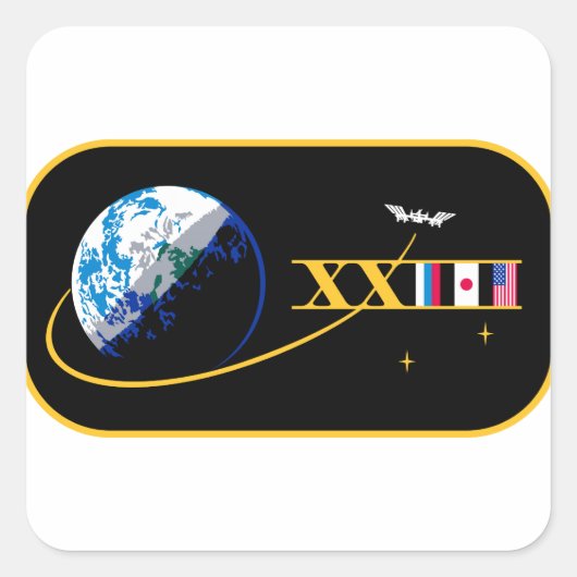 ISS-bemanningen: Expedition 23 Vierkante Sticker (Voorkant)