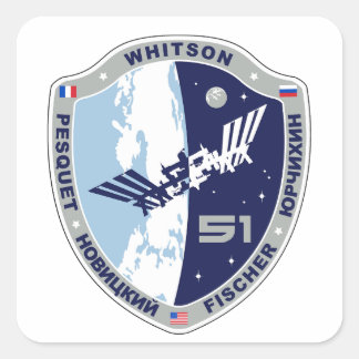 ISS Expeditie 51 Patch Logo Vierkante Sticker