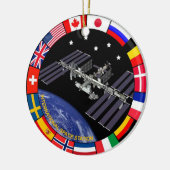 ISS-leden Composite Logo Keramisch Ornament (Links)