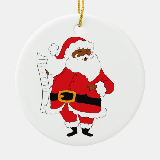 Issa Black Santa Keramisch Ornament (Voorkant)