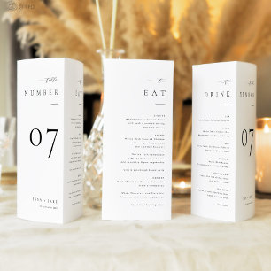 ISSA Elegante drievoudige tafelkaartjes met menu