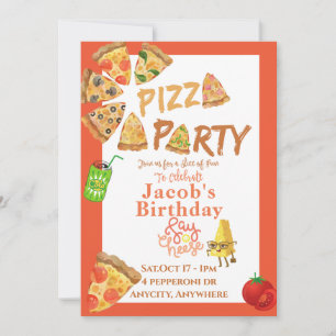 Issa Pizza Party Invitation Kaart