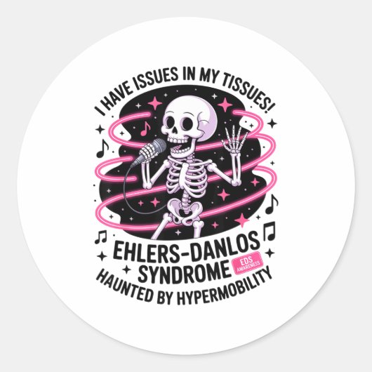 Issues In My Tissues Ehlers Danlos Syndrome Funny Ronde Sticker (Voorkant)