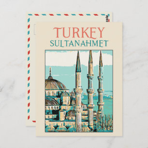 Istambul Blue Mosque afbeelding Turkey Briefkaart