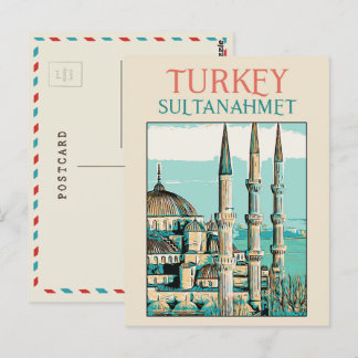 Istambul Blue Mosque afbeelding Turkey Briefkaart