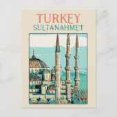 Istambul Blue Mosque afbeelding Turkey Briefkaart (Voorkant)
