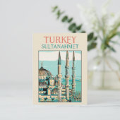 Istambul Mosquée Bleue illustration Turquie Carte (Debout devant)