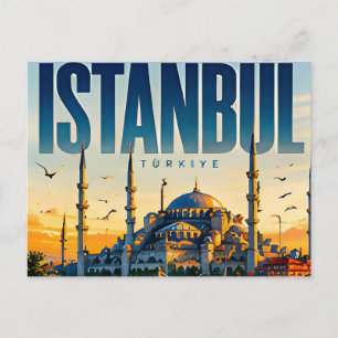 🌅 Istanboel Modern Silhouet Stad Stijl 🌅 Briefkaart