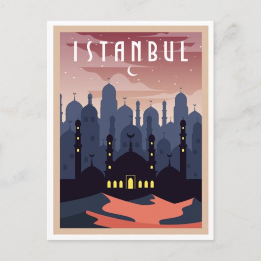 Istanboel Turkije Cityscape Crescent Briefkaart (Voorkant)