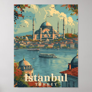 Istanboel Turkije  Kunst Reizen Illustratie Poster